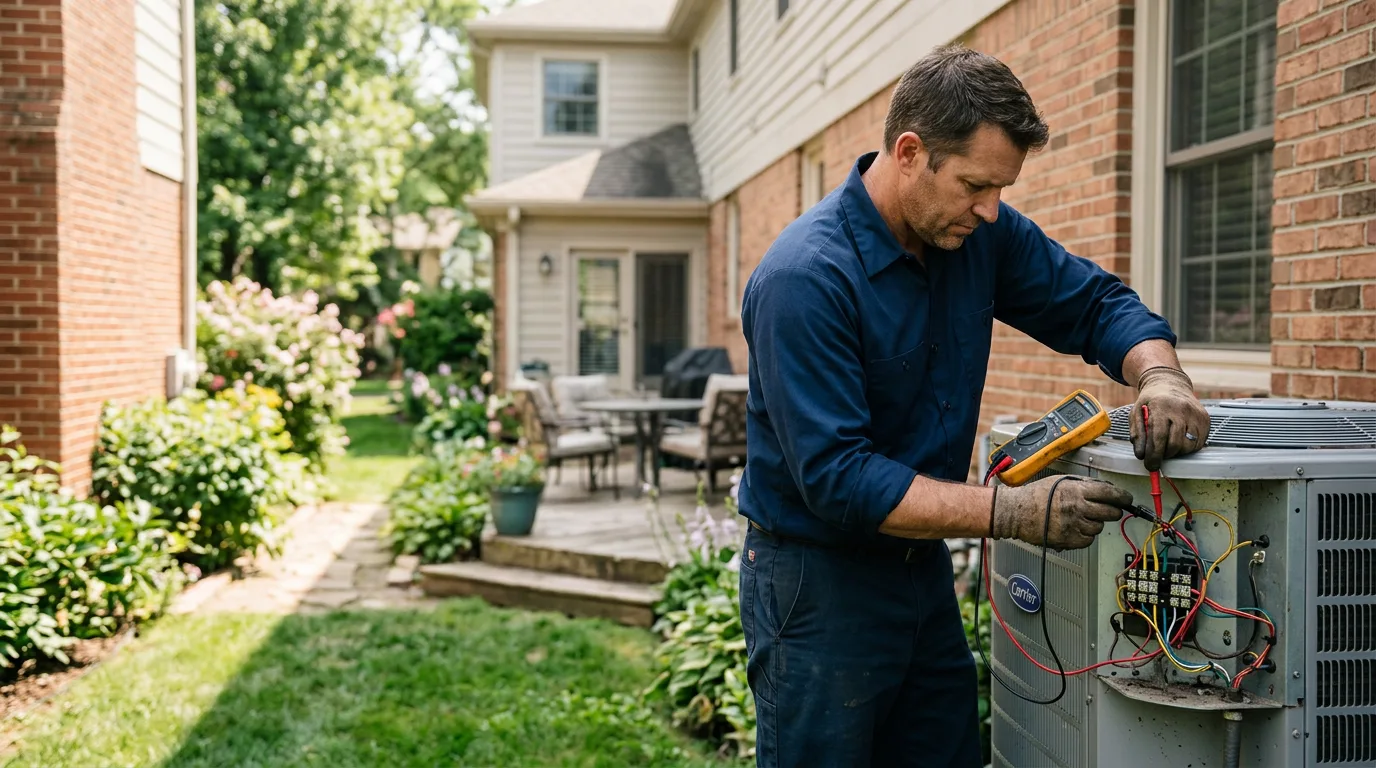 HVAC technician working near Schaumburg, IL